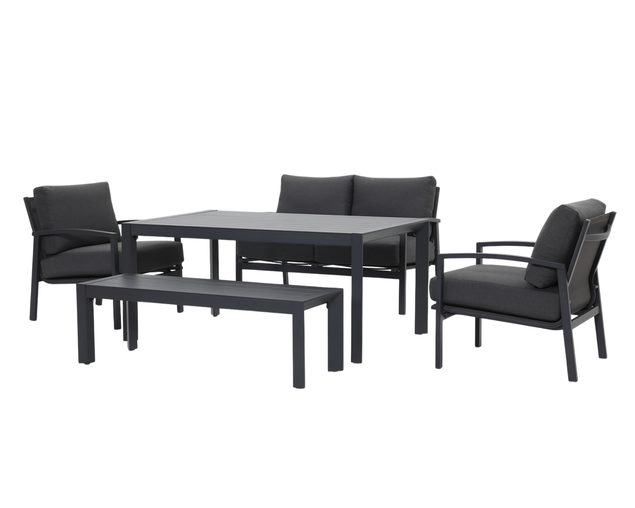 Jette 7 Seater Low Dining Bundle - Gunmetal Grey, Gunmetal Grey Jette 7 Seater Low Dining Bundle - Gunmetal Grey, Gunmetal Grey, hi-res