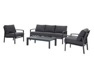 Jette 5 Seater Lounge Setting Bundle - Gunmetal Grey