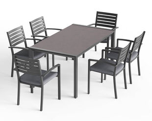 Boston-Eden 7 Piece Slatted Dining Setting