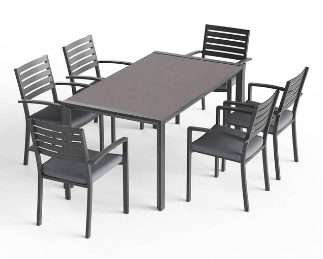 Boston-Eden 7 Piece Slatted Dining Setting, , hi-res image number null
