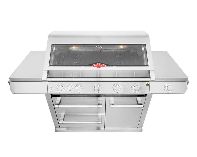 BeefEater 7000 Premium 5 Burner Flame Failure BBQ on Side Burner Cart, , hi-res