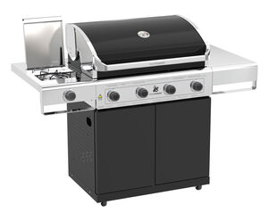 Beefmaster Classic 4 Burner BBQ on Classic Cart with Stainless Steel Side Burner