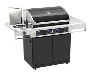 Premium Beefmaster 4 Burner BBQ on Classic Cart with Stainless Steel Side Burner