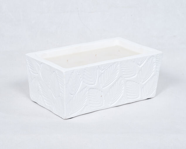 Citronella Ceramic Rectangle White Leaf Candle, , hi-res