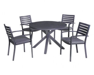 Boston-Jette 5 Piece Slatted Dining (Gunmetal Grey)