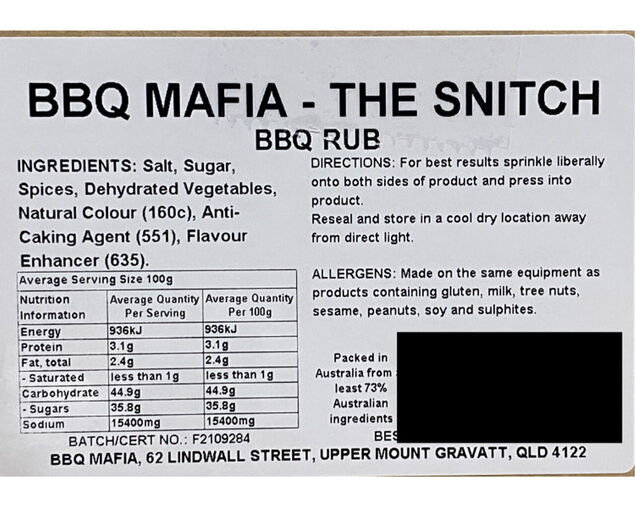 BBQ Mafia The Snitch BBQ Rub, , hi-res