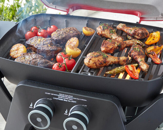 Ziggy Elite Twin Grill Natural Gas BBQ Plus Cart Bundle - Gunmetal Grey, , hi-res