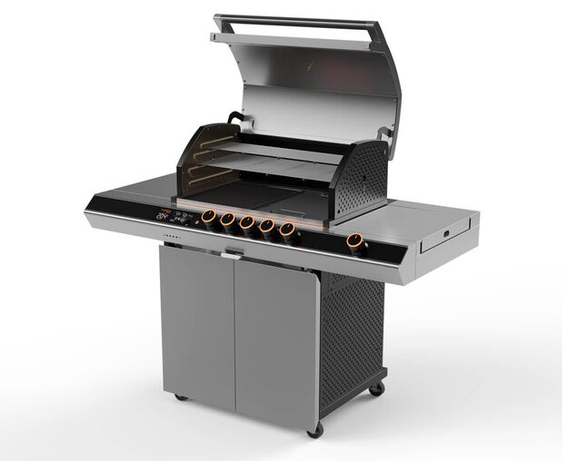 Ziegler & Brown Turbo Elite 5 Burner BBQ on Cart with Side Burner & Drawer (T Series), , hi-res