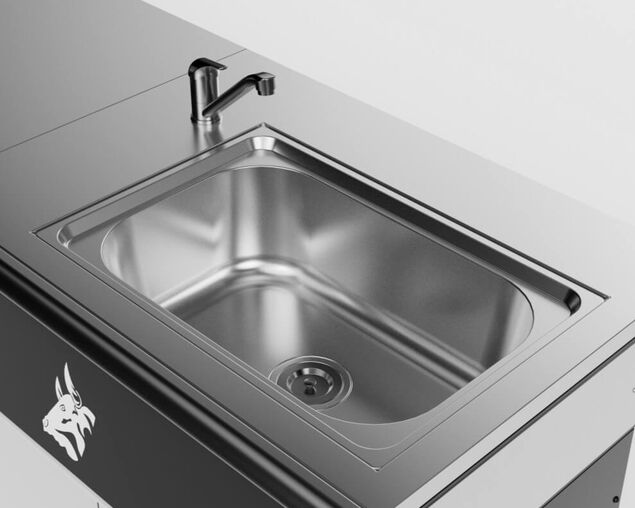 Beefmaster Deluxe 6 Burner Outdoor Kitchen with Range, Sink & Bench on Deluxe Carts, , hi-res