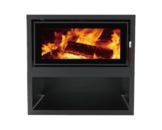 Aura MKII Freestanding Wood Heater on Wood Stacker, , hi-res