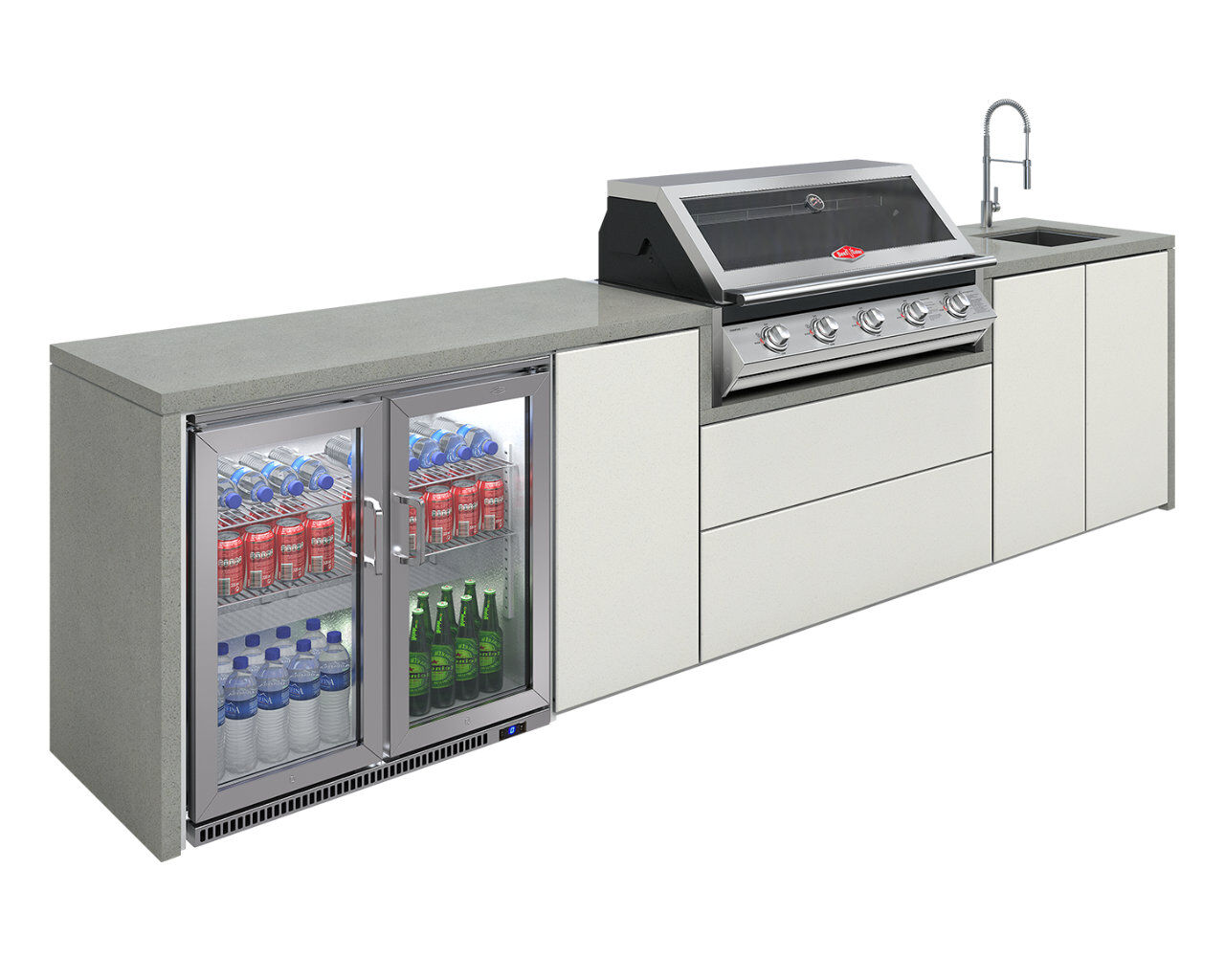 Buy BeefEater Signature Outdoor Kitchen 3.4 Metres BBQ and Fridge Sold Separately at Barbeques Galore