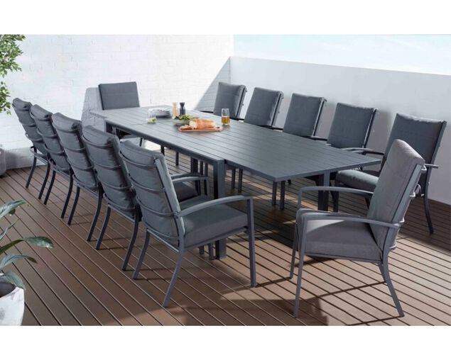 Jette 13 Piece Extension Dining Setting - Gunmetal Grey, , hi-res