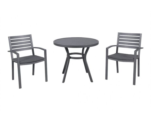 Boston-Jette 3 Piece Slatted Dining (Gunmetal Grey), Gunmetal Grey, hi-res image number null