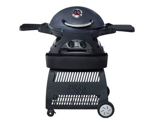 Ziggy Classic Twin Grill LPG BBQ on Cart (Gunmetal Grey)