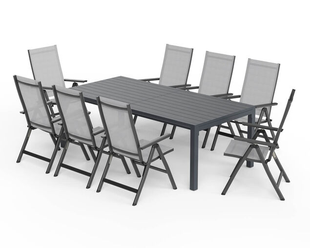 Frankie-Jette 9 Piece Dining Setting - Gunmetal Grey, , hi-res