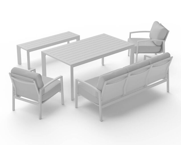 Jette 8 Seater Low Dining Setting Bundle - Bone, Bone, hi-res