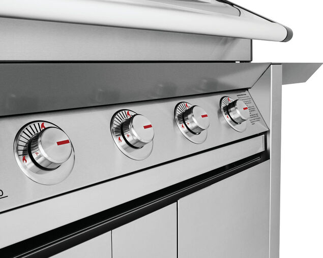 BeefEater 1600 Series - 5 Burner Stainless Steel BBQ With Side Burner (Silver), , hi-res