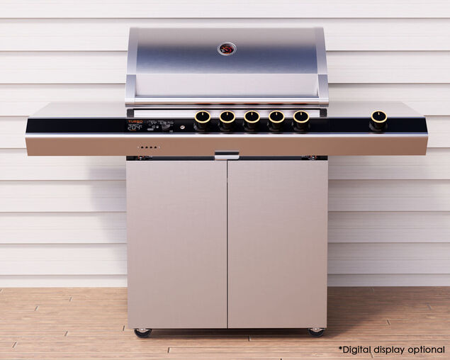 Ziegler & Brown Turbo Elite 5 Burner BBQ on Cart with Side Burner & Drawer (T Series), , hi-res