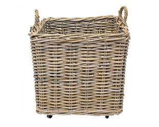 Wicker Basket With Wheels