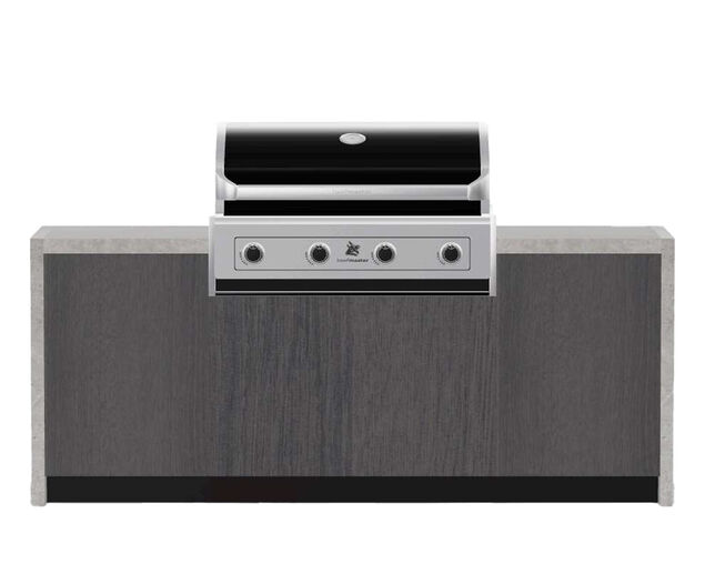 Alfresco Kitchen Co with Beefmaster 4 Burner Built-In BBQ and Two Single Storage Modules, , hi-res image number null