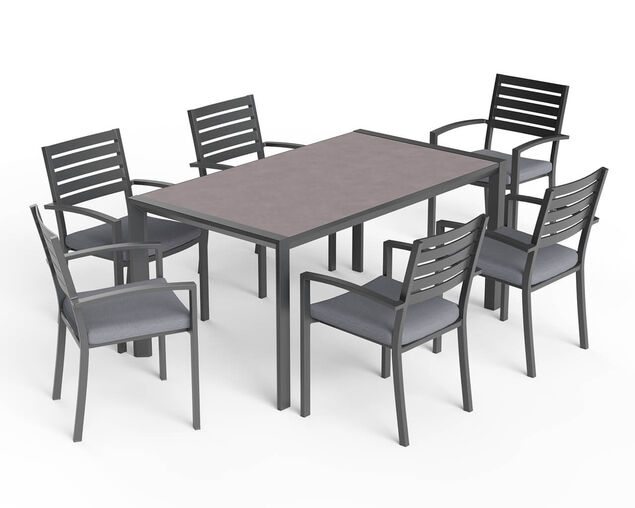 Boston-Eden 7 Piece Slatted Dining Setting, , hi-res
