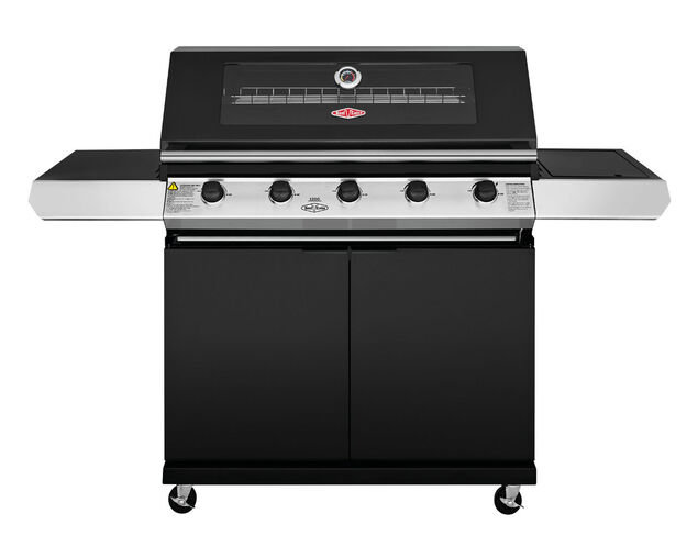BeefEater 1200 Series - 5 Burner Black Enamel BBQ With Side Burner, , hi-res image number null