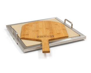 Fire Magic Grills Pizza Stone Kit and Wooden Pizza Peel