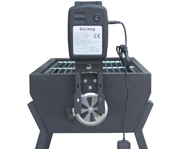 Billabong Portable Charcoal Spit Grill with Dual Power Option - 240V or 2 x 1.5V D Size Battery Operated (Batteries Not Included), , hi-res