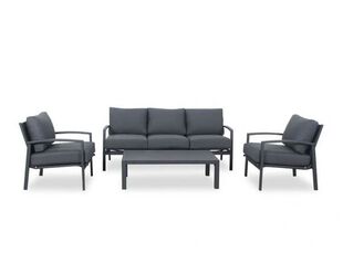 Jette 4 Piece Outdoor Lounge Setting with 1 Three-Seat Lounge, 2 Single-Seat Lounges and 1 Coffee Table