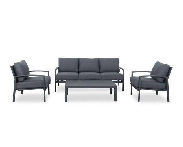 Jette 4 Piece Outdoor Lounge Setting with 1 Three-Seat Lounge, 2 Single-Seat Lounges and 1 Coffee Table, , hi-res image number null