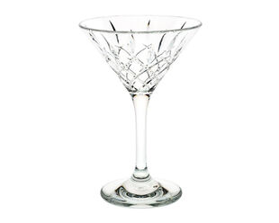 D-Still Unbreakable Polycarbonate Diamond Cut Martini Glass 235ml - 4 Pack