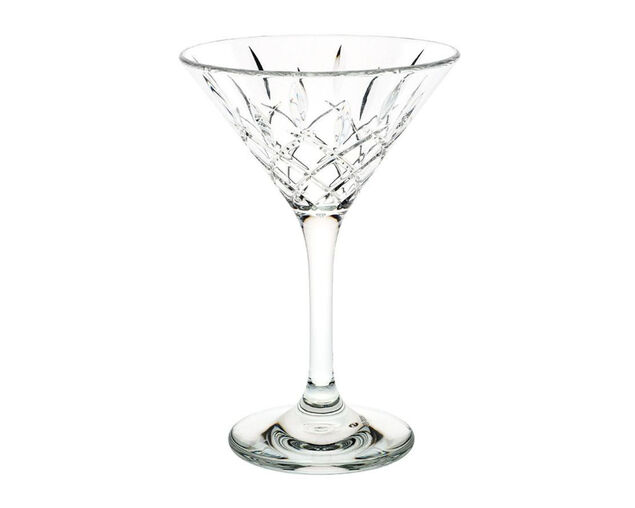 D-Still Unbreakable Polycarbonate Diamond Cut Martini Glass 235ml - 4 Pack, , hi-res image number null
