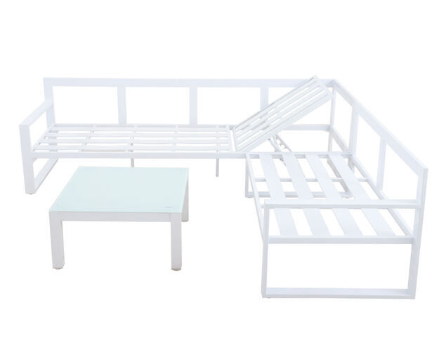 Patmos 3 Piece Lounge Setting - White, White, hi-res