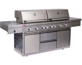 Ziegler & Brown Grand Turbo 6 Burner on Cart with Side Burner & Drawer L2-SERIES