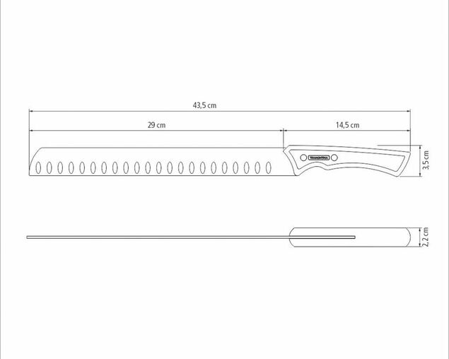 Tramontina Churrasco Black Collection FSC Certified Plain Edge Brisket Slicer - 12", , hi-res