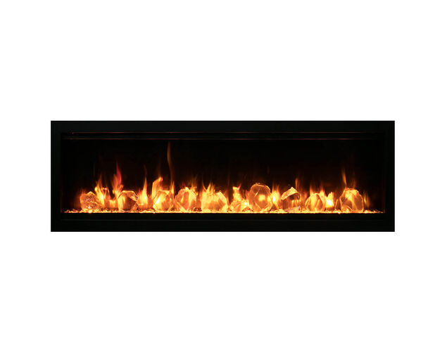 Amantii Smart 42" Clean face Electric Built-in with log and glass, black steel surround, , hi-res image number null
