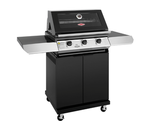 BeefEater 1200 Series 3 Burner BBQ & Trolley - Black Enamel