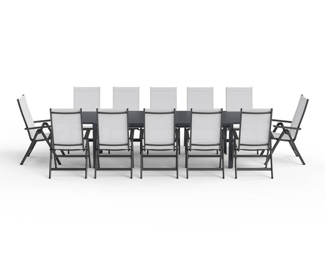 Frankie-Jette 13 Piece Extension Dining Setting - Gunmetal Grey, , hi-res