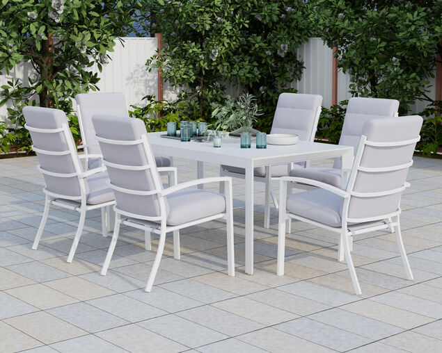 Jette 6 Seater Dining Setting Bundle - Bone, Bone, hi-res