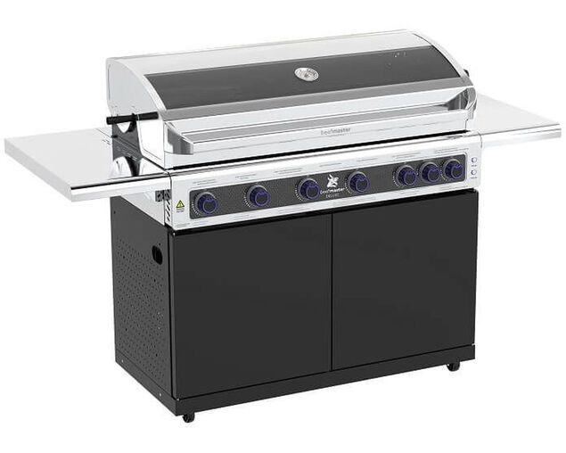 Deluxe Beefmaster 6 Burner on Classic Cart with Folding Shelves, , hi-res image number null