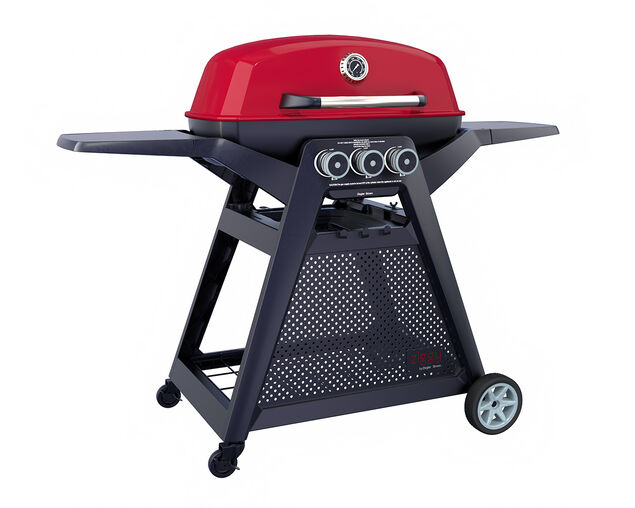 Ziggy Elite Triple Grill LPG BBQ Plus Cart Bundle - Chilli Red, Chilli Red, hi-res