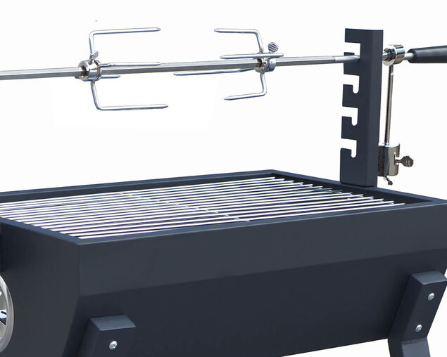 Billabong Portable Charcoal Spit Grill with Dual Power Option - 240V or 2 x 1.5V D Size Battery Operated (Batteries Not Included), , hi-res