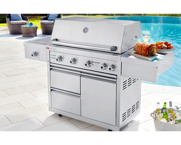 Ziegler & Brown Grand Turbo 4 Burner on Cart with Side Burner & Drawer L2-SERIES, , hi-res