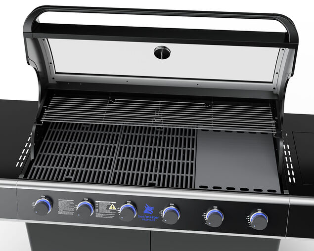 Premium Beefmaster  T-Series 6 Burner BBQ on Classic Cart with Stainless Steel Side Burner, , hi-res