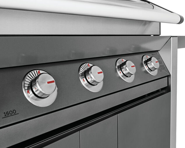 BeefEater 1600 Series - 5 Burner Stainless Steel BBQ With Side Burner (Dark), , hi-res