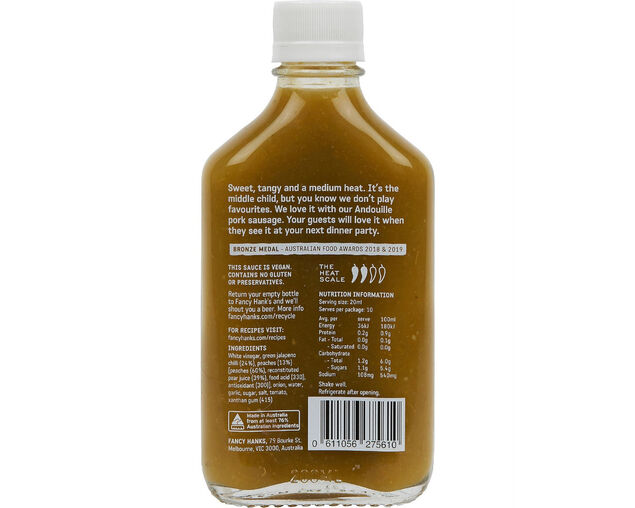 Fancy Hanks Jalapeño Peach Sauce 200ml, , hi-res