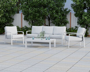 Jette 5 Seater Lounge Setting Bundle - Bone