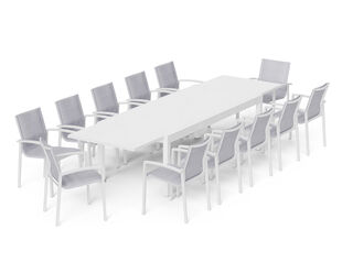 Boston-Sinta 13-Piece Extension Dining Setting - White