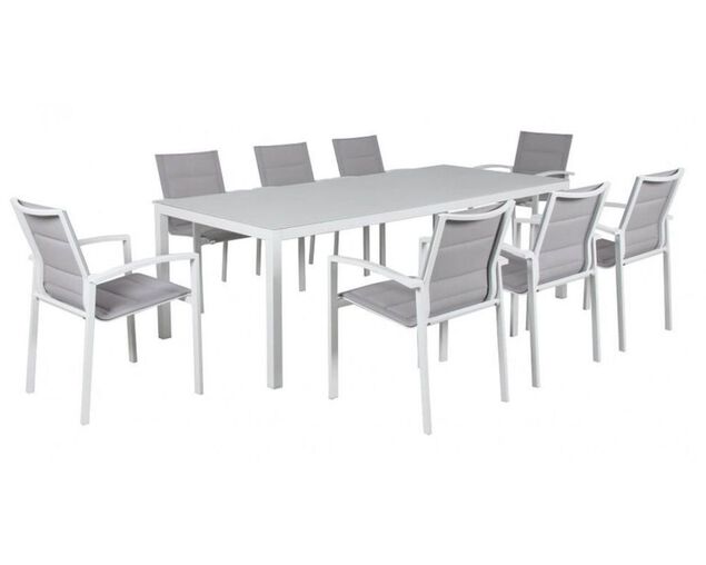 Boston 9 Piece Dining (White), White, hi-res image number null