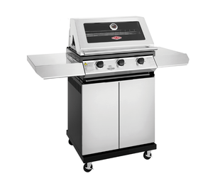 BeefEater 1200 Series 3 Burner BBQ & Trolley - Stainless Steel